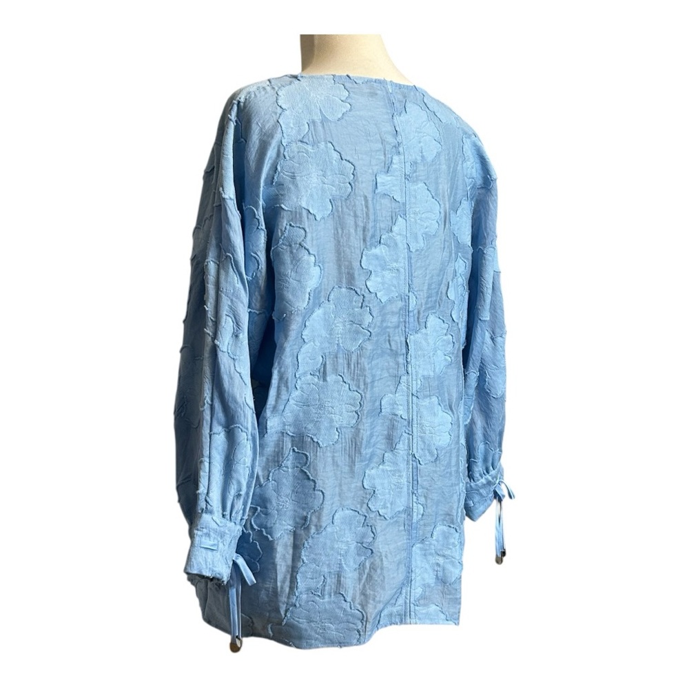 Karl Lagerfeld Paris Women’s Burnout Lace Blouse Soft Long Sleeve Tops Size M/XL - Picture 4 of 7